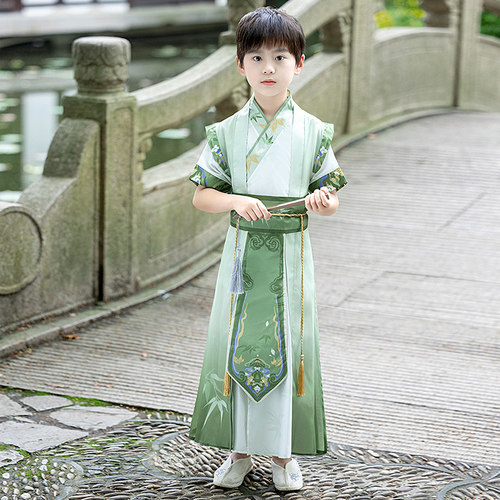 汉服男童演出服古风帅气儿童古装国学服女孩唐装表演衣服长袖秋季