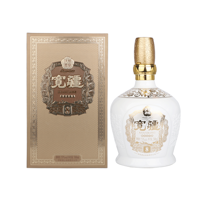 新疆伊犁酒业那拉提53度宽疆8白酒500mL*1瓶酱香型纯粮酒水礼盒装