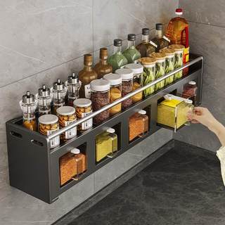 调料盒家用厨房不锈钢调味品架收纳盒墙挂式多格一体调味罐置物架