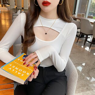 打底衫女设计感小众内搭秋冬2024新款高级感毛衣圆领针Y织心机上