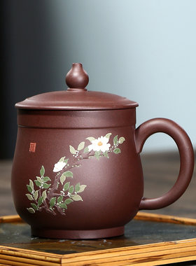 宜兴紫砂杯男士大容量茶杯纯手工泥绘龙蛋K个人功夫茶杯办公女士