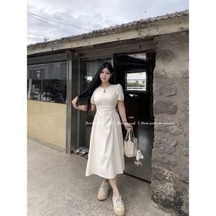 黑泽玄七2024夏季新r款胖mm大码显瘦新中式小众气质长短连衣裙女