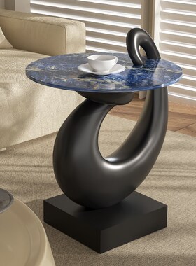 形舍几何艺术品边j几创意轻奢高级感沙发旁角几法式落地大理石摆