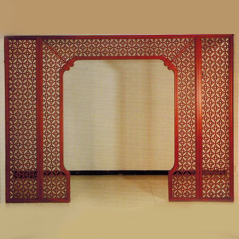 新中式落地罩樟子松木质仿古月洞门中式实木客厅隔断古典展示架