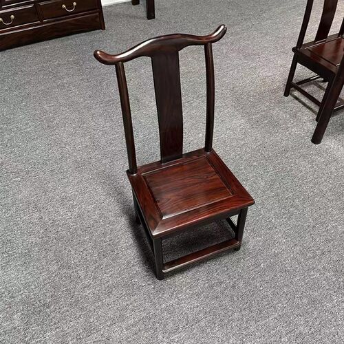 红木小官帽椅印尼黑酸枝阔叶黄檀靠背椅小椅子新中式X书椅家用童