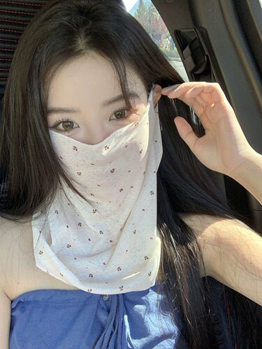 夏季全脸防晒面纱面罩口罩女护颈脖冰丝遮脸薄款透气遮阳开车神器
