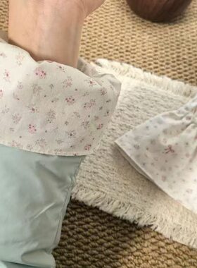 日系袖套高颜值可爱格子袖套秋冬女款办公室羽绒服长款上班族
