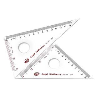 小天使三角尺15/30/35cm有机玻璃透明绘图量角器小学生三角板套尺
