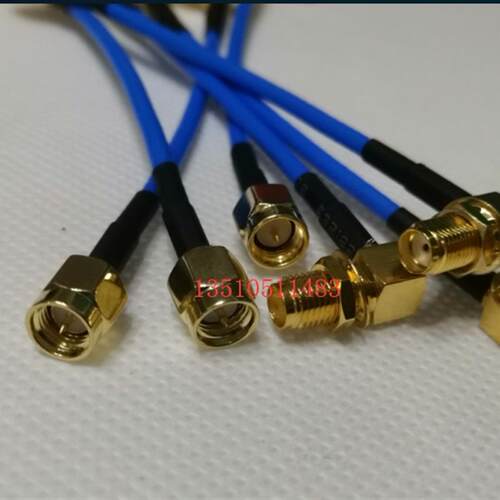 SMA-KW/SMA-J蓝色RG316D工业级射频连接线SMA母弯转SMA公高频馈线