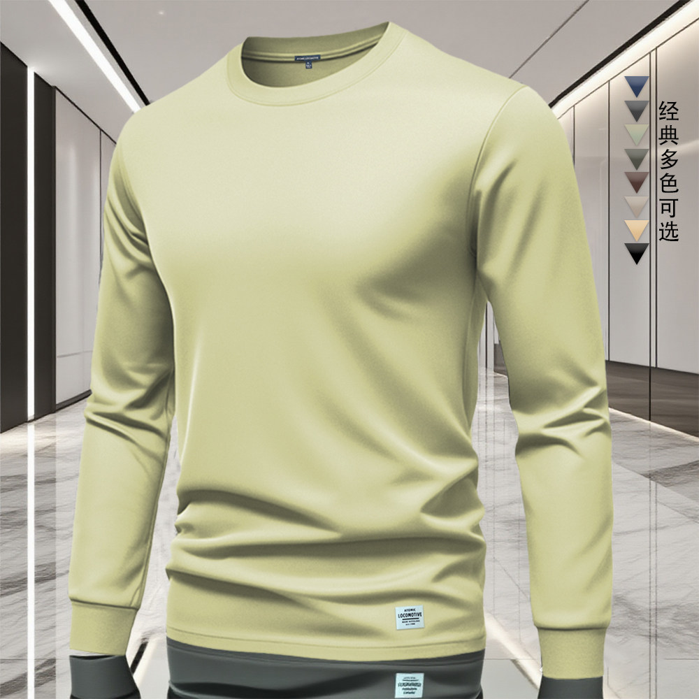 美式男士长袖t恤纯棉打底套头衫