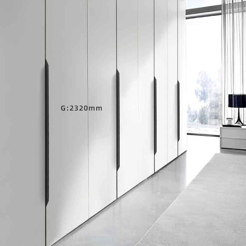 定制16板20/22/25厚隐形拇指衣柜拉手侧装门缝免开槽黑色柜门把手