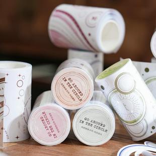 兜兜转转打底模切白牛皮纸胶带手帐复古标签胶片时间轴手账贴纸