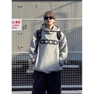 2025秋冬高版本GOOD基础款立体印花套头休闲卫衣男女同款情侣秋衣