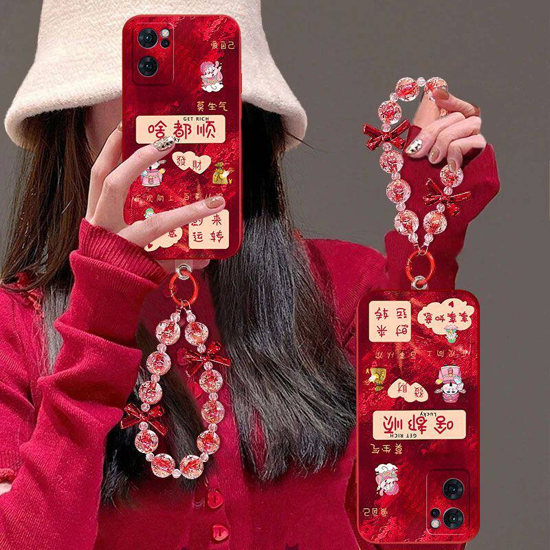 适用oppoReno7手机壳PFJM10新款Reno7pro直边硅胶PFDM00软套rone7se全包PFCM00防摔por新年款喜庆rone啥都顺