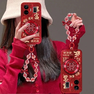 适用Realme真我GTneo5手机壳RMX3706新款gt这边硅胶Neo软套noe全包防摔realmeneo新年喜庆gtnoe潮女爆款手链