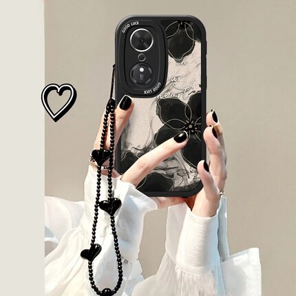 适用荣耀畅玩70Plus手机壳LOG-AN00新款70Plus软硅胶保护套honor镜头全包防摔LOGAN玩畅7opuls潮女简约水墨花