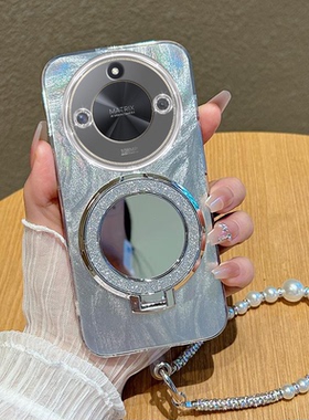 适用荣耀X50手机壳ALI一AN00新款honorX50Pro软硅胶ALP-AN00保护套honorx50GT镜头膜全包防摔叉镜子支架潮女