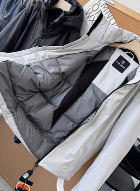 北欧线！平替款男士冬休闲户外连帽防风防水加厚90绒羽绒服50390