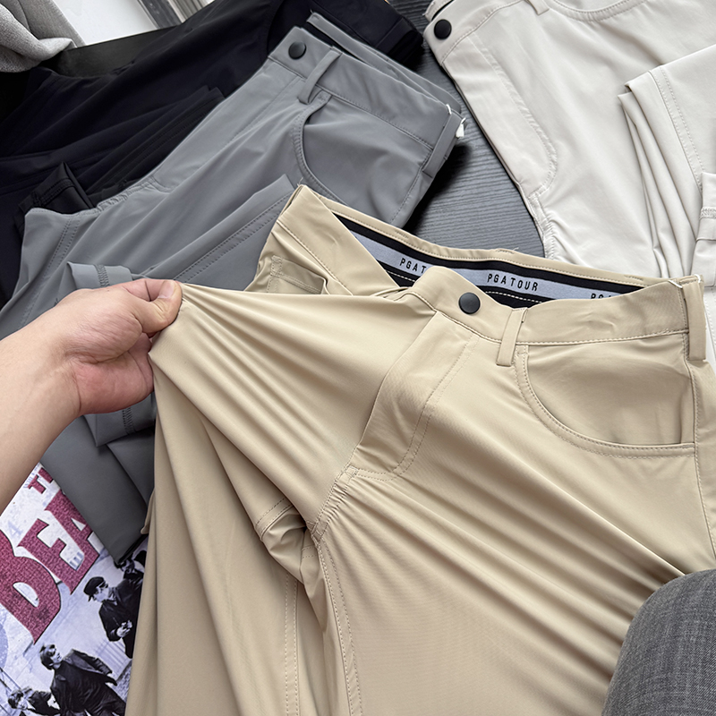 欧美单/高尔夫巡回赛春夏季男士冰丝凉感直筒休闲裤长裤S00492