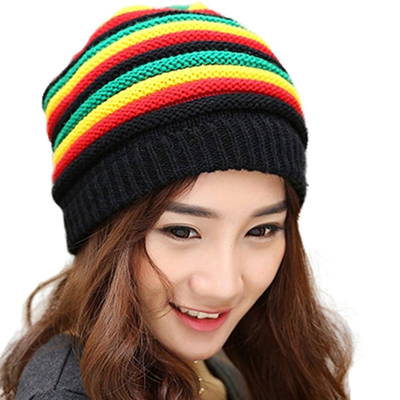 Beanie Rasta Reggae Cap Hiphop Winter Oversized Knitted Hat