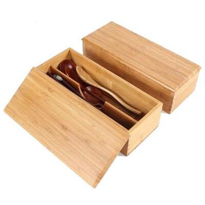 Wood Cutlery Storage Box Household Kitchen Tools Restaurant