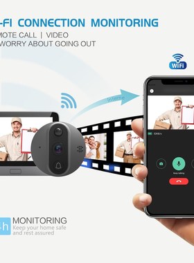 smart WiFi door bell With 720P110°Camera video peephole