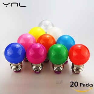 20pcs Bombillas E27 LED Bulb 220V G45 Colorful Lampada RGB L