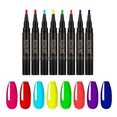 8pcs Nail Polish Pen Set 5ml Nail Gel Pen Varnish Nail Art