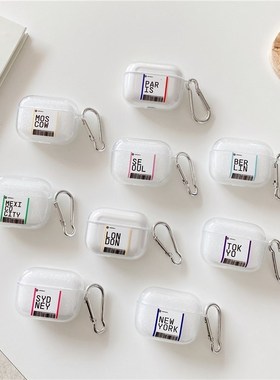 Fashion City Barcode Transparent Headset Cases For Apple Ai