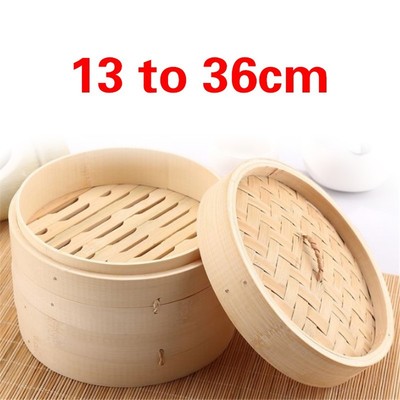 Bamboo Steamer Fish Rice Vegetable Snack Basket Set Kitchen