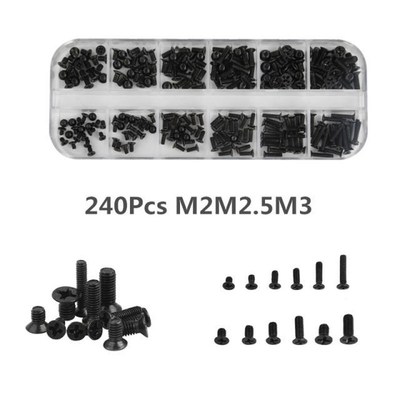 240Pcs/Set M2M2.5M3 Repair Screws Kit 适用于 Laptop Micro Co
