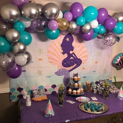 180x110cm Little Mermaid Party Backdrops Under the Sea Party
