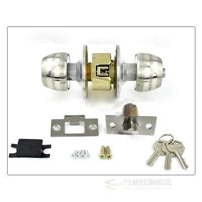 Round Door Handle Door Knobs Lock Stainless Steel Entrance P