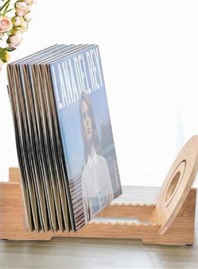Vinyl Record Stand Bamboo Vinyl Record Storage Holder