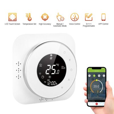 95-240V Programmable Thermostat 5 1 1 Six Periods Touchscree