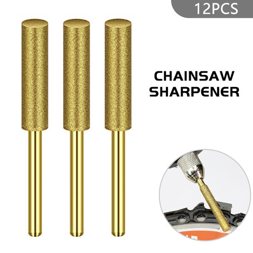 12PCS Diamond Chainsaw Sharpener Burr Grinder Chain Saw