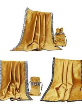 Gold Tarot Tablecloth with Cards Bag Velvet Altar Tarot