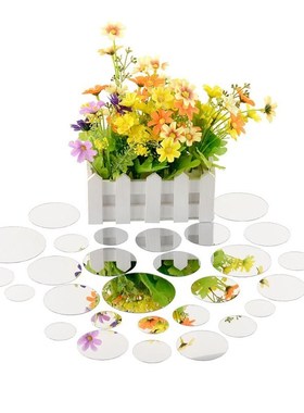 *28Pcs 3D Bathroom Mirrors DIY Circle Mirror Wall er Round D