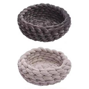 Pet Bed Handmade Soft Cotton Knitted Chunky Yarn Cat Bed