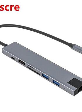 USB C Hub Adapter 7 in 1 Type C Hub with 4K@30Hz HDMI-Compat