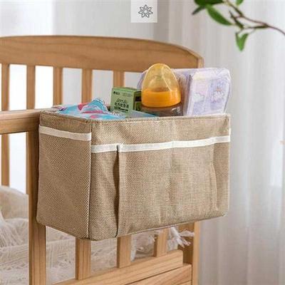 Cotton Linen Bedside Storage Car Organizer Hanging Bag Dorm