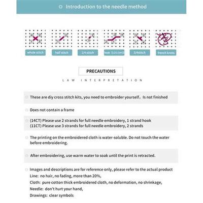 Stamped Cross Stitch Kits 11CT  Strands Preprinted Easy Pat