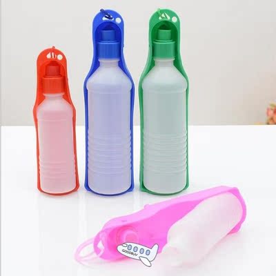 250/500ml Dog Water Bottle Feeder With Bowl Plastic Portable