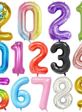 40Inch Big Foil Birthday Balloons Helium Number Balloon 0-9