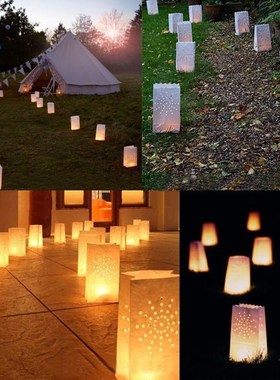 10pcs Festival Lantern Heart Tea light Holder Luminaria