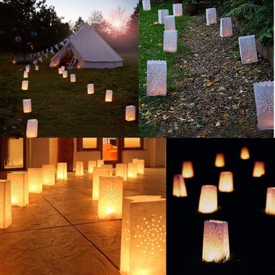 10pcs Festival Lantern Heart Tea light Holder Luminaria