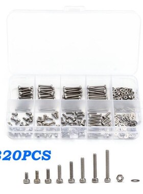 320Pcs/set M2 Hexagon Socket Head Cap Screws 304 Stainless S