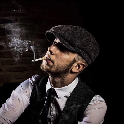 high quality Wool Tweed Newsboy Cap for Men Women Herringbon