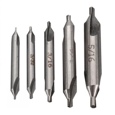 5PCS 60° HSS Center Spotting Drill Bit Combined Counters