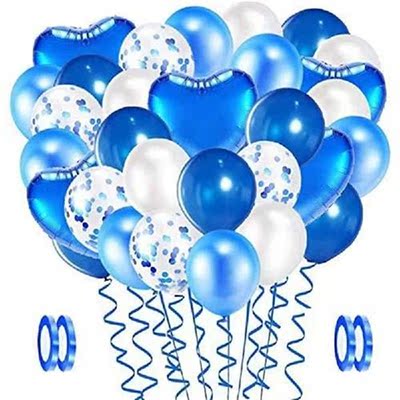 BMDT-94Pcs Blue Balloon Set, Including Heart Balloons Latex